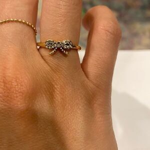 Gold plated bow ring 